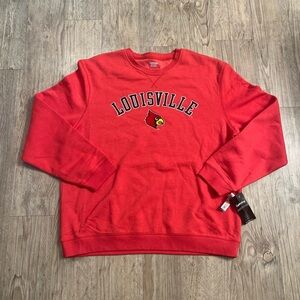 NWT Captivating Louisville Cardinals Crewneck Red Sweatshirt Size 2XL